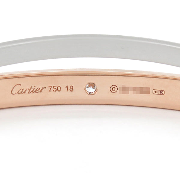 カルティエ Cartier LOVE ラブブレス ダイヤ ピンクゴールド×ホワイトゴールド K18PG K18WG ダイヤモンド #18 ブレスレット 750 18K 18金 WG RG 12P