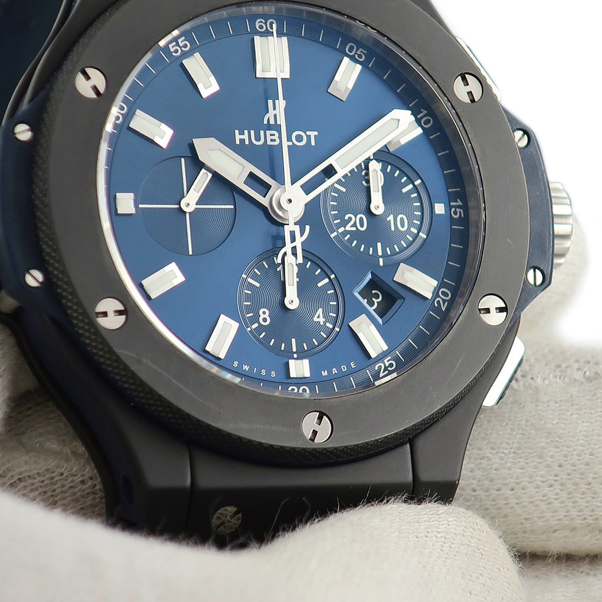 ウブロ HUBLOT ビッグバン セラミック ブルー 301.CI.7170.LR 自動巻き メンズ OH済 ブルー 青 フュージョン