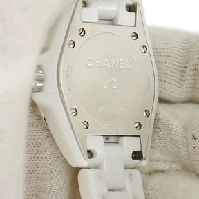 シャネル CHANEL J12  H1628 クオーツ レディース ボーイズ 純正12Pダイヤ 白セラミック