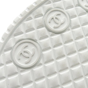 シャネル CHANEL ココマーク 24Ｃ  G45470 ホワイトXグレー レザー スウェード #39 スニーカー