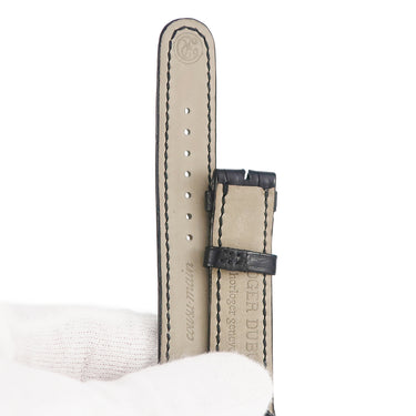 ロジェデュブイ ROGER DUBUIS ブラック クロコダイル 腕時計パーツ 純正 クロコ ベルト ストラップ バンド 17mm 黒