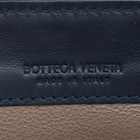 ボッテガヴェネタ BOTTEGA VENETA イントレチャート 510643V46514013 ネイビー カーフレザー 長財布 ガンメタル金具 紺 ラウンドファスナー