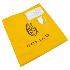 ゴヤール GOYARD サンルイ GM ホワイト コットン 麻 ゴヤールディンキャンバス シュヴロッシュカーフスキン トートバッグ シルバー金具 ヘリンボーン柄 白