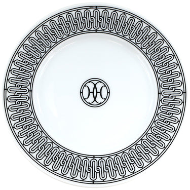 エルメス HERMES デザートプレート Hデコ ブラック×ホワイト ポーセリン 食器 新品 未使用 アッシュデコ 22.5cm お皿 白 黒 陶器 2枚セット