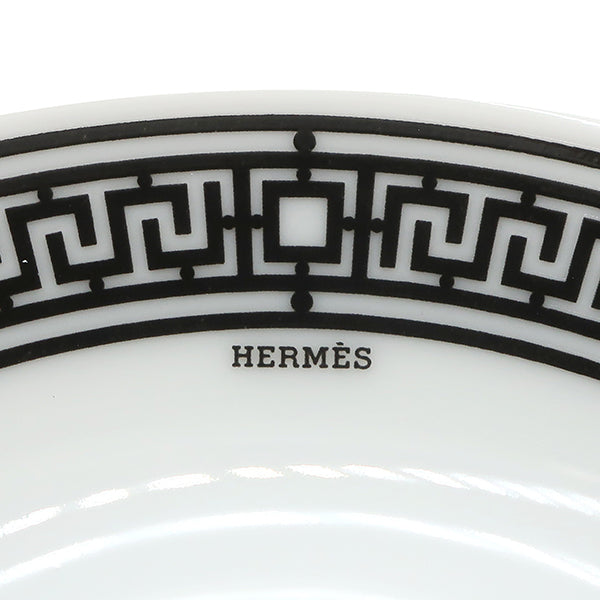 エルメス HERMES 醤油皿 Hデコ P037086P ブラック×ホワイト ポーセリン 食器 新品 未使用 アッシュデコ モノトーン 白 黒 小皿 陶器 2枚セット