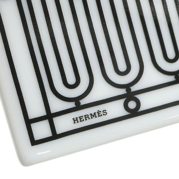 エルメス HERMES シュガーポット Hデコ P037020P ブラック×ホワイト ポーセリン 小物 新品 未使用 スモールボックス アッシュデコ 小物入れ 陶器