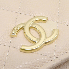 シャネル CHANEL マトラッセ アフィニティ ミニ AP2914 ベージュ キャビアスキン 2WAYバッグ ゴールド金具 ショルダー