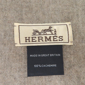 エルメス HERMES ギャロップのピルエット グレー×オレンジ カシミヤ マフラー グレージュ