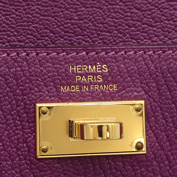 エルメス HERMES ケリーポケット アネモネ シェーブル コインケース ゴールド金具 紫