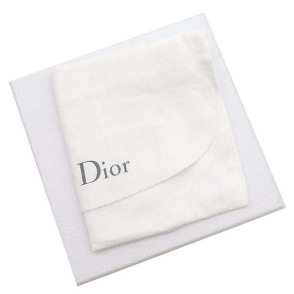 クリスチャン・ディオール Christian Dior サドル ロータスウォレット グレー レザー 三つ折り財布 ゴールド金具 コンパクト財布 ミニ財布