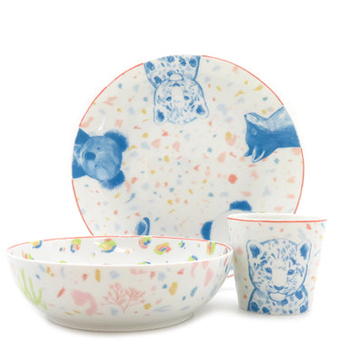 エルメス HERMES パスパス 食器3点セット P049001P ホワイト×マルチカラー 磁器 食器  デザートプレート シリアルプレート タンブラー ポーセリン