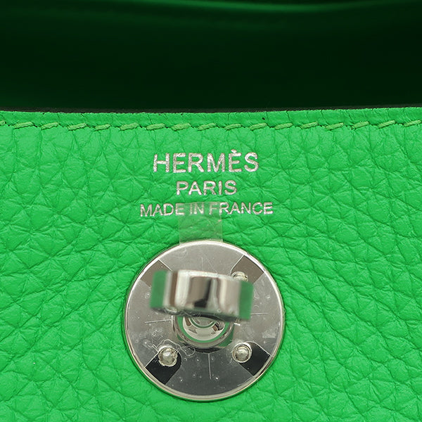 エルメス HERMES リンディ ミニ 20 ヴェールコミック トリヨンクレマンス ショルダーバッグ シルバー金具 緑