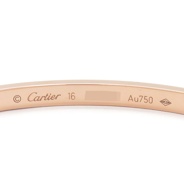 カルティエ Cartier LOVE ラブブレス SM B6047316 ピンクゴールド K18PG #16 ブレスレット 750 18K 18金 RG ローズゴールド