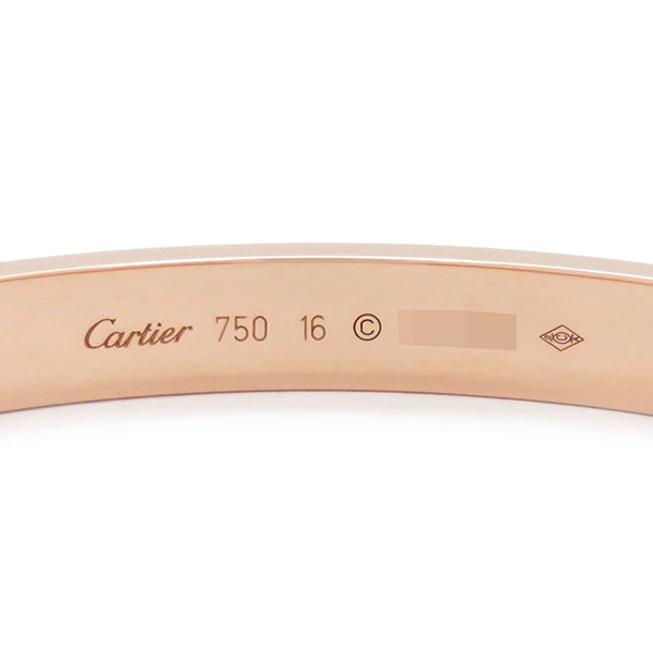 カルティエ Cartier LOVE ラブブレス B6067416 ピンクゴールド K18PG #16 ブレスレット 750 18K 18金 バングル