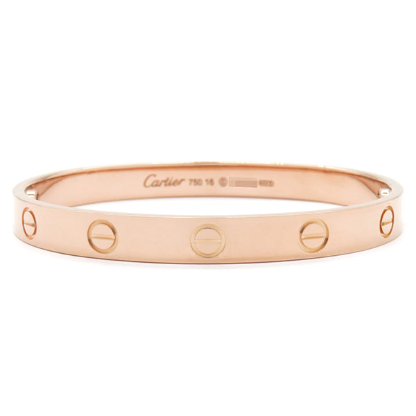 カルティエ Cartier LOVE ラブブレス B6067416 ピンクゴールド K18PG #16 ブレスレット 750 18K 18金 バングル