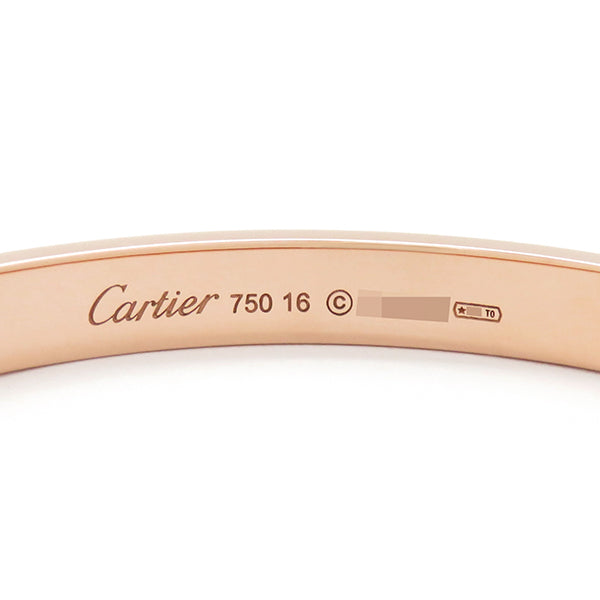 カルティエ Cartier LOVE ラブブレス B6067416 ピンクゴールド K18PG #16 ブレスレット 750 18K 18金 バングル