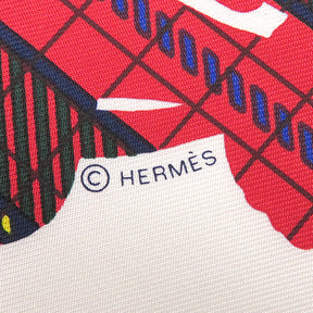 エルメス HERMES カレ45 CARRE ガヴロッシュ マリン×ホワイト×ルージュ シルク スカーフ 【BRIDES DE GALA TARTAN/ブリッド ドゥ ガラ タータン】