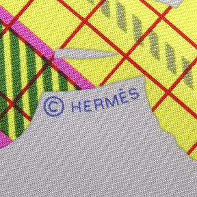 エルメス HERMES カレ45 CARRE ガヴロッシュ ラヴァンド×パルム×ジョーヌ シルク スカーフ 【BRIDES DE GALA TARTAN/ブリッド ドゥ ガラ タータン】