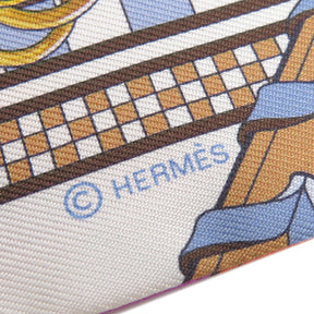 エルメス HERMES ツイリー シクラメン×ブルーヴィフ×ホワイト シルク スカーフ 新品 未使用【BRIDES ET GRIS GRIS/馬勒とチャーム】