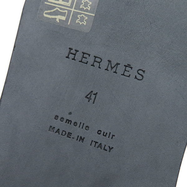 エルメス HERMES イズミール グレー系 カーフ アリゲーター #41 サンダル クロコ フラットサンダル