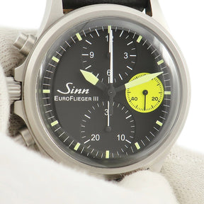 ジン SINN 356ユーロフリーガー3 クロノグラフ 356.EURO FLIEGER.3 自動巻き メンズ ブラック 日本限定 左側リューズ