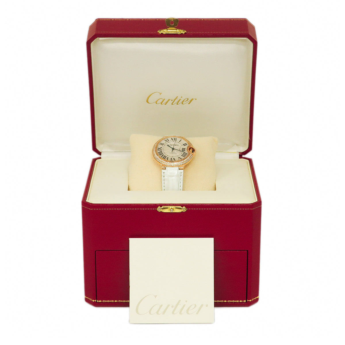 カルティエ Cartier バロンブルー ドゥ カルティエ WE900551 自動巻き メンズ K18PG無垢 純正ダイヤ ローマン