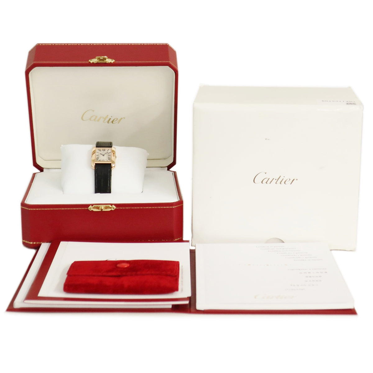 カルティエ Cartier タンク アングレーズSM W5310027 クオーツ レディース K18PG無垢 角型