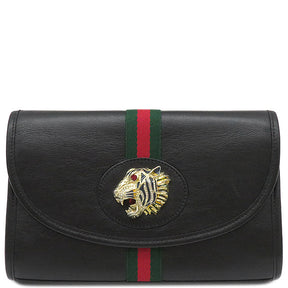 グッチ GUCCI ラジャ チェーン ショルダー 570145 ブラック レザー 2WAYバッグ ゴールド金具 黒 クラッチ シェリーライン