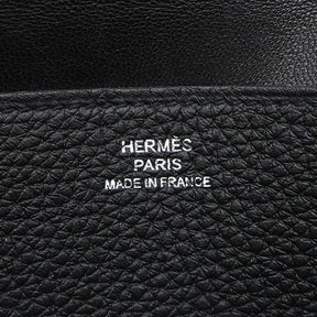 エルメス HERMES ドゴンロング ブラック トゴ 長財布 シルバー金具 黒