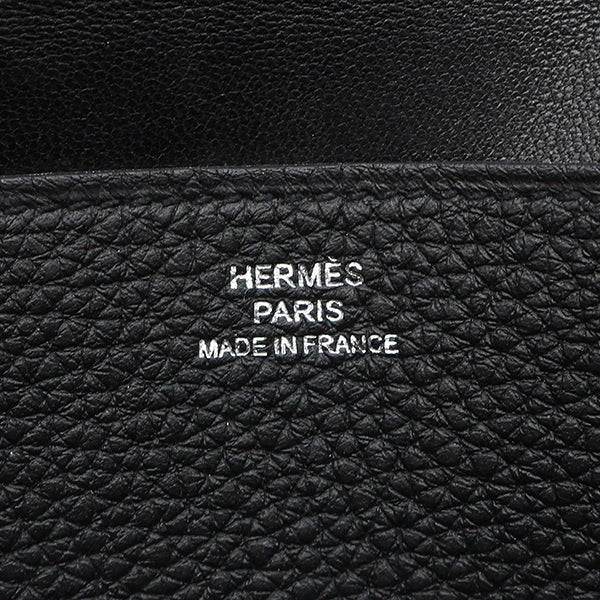 エルメス HERMES ドゴンロング ブラック トゴ 長財布 シルバー金具 黒