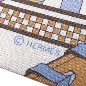 エルメス HERMES ツイリー シクラメン×ブルーヴィフ×ホワイト シルク スカーフ 新品 未使用【BRIDES ET GRIS GRIS/馬勒とチャーム】