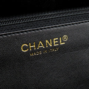 シャネル CHANEL チョコバー チェーントート ブラック ジャージー レザー トートバッグ ゴールド金具 黒 ココマーク