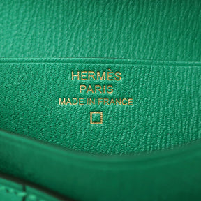 エルメス HERMES ベアンコンパクト ヴェールジェイド アリゲーター 二つ折り財布 ゴールド金具 新品 未使用 緑 クロコ