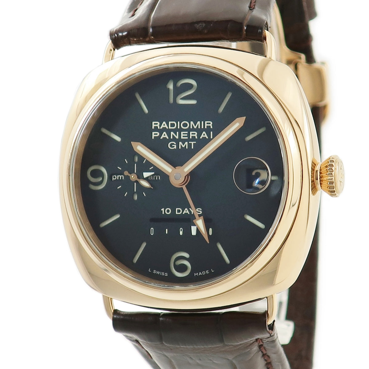 パネライ PANERAI ラジオミール 10デイズ GMT PAM00273 J****/250 自動巻き メンズ OH済 J番 ブラック K18PG無垢 限定