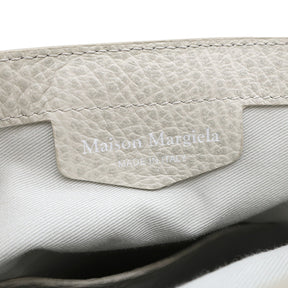 メゾン マルタン マルジェラ MAISON MARTIN MARGIELA 5AC ファイブ エーシーマイクロ S56WG0081P4455H9677 ライトグレー コットン グレイニーカーフレザー 2WAYバッグ シルバー金具 白 ショルダー