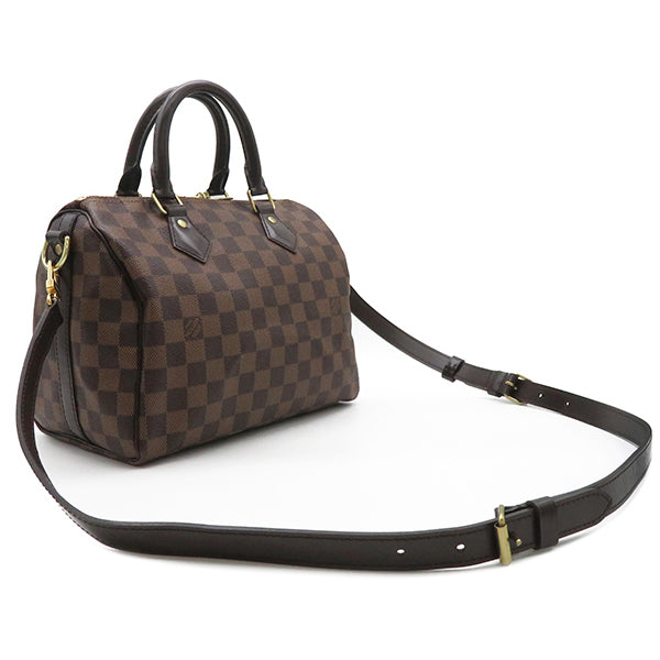 ルイヴィトン LOUIS VUITTON スピーディ25 N41368 ダミエエベヌ ダミエキャンバス 2WAYバッグ ゴールド金具 茶