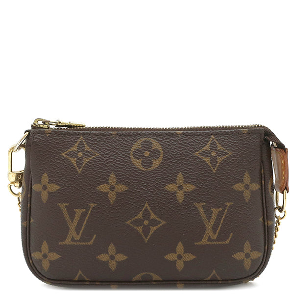 ルイヴィトン LOUIS VUITTON ミニポシェット アクセソワール M58009 モノグラム モノグラムキャンバス アクセサリーポーチ ゴールド金具 茶 チェーン付きポーチ