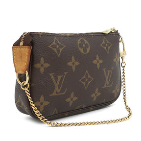 ルイヴィトン LOUIS VUITTON ミニポシェット アクセソワール M58009 モノグラム モノグラムキャンバス アクセサリーポーチ ゴールド金具 茶 チェーン付きポーチ