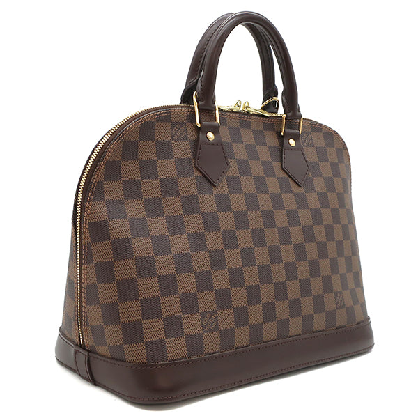 ルイヴィトン LOUIS VUITTON アルマ N51131 ダミエエベヌ ダミエキャンバス ハンドバッグ ゴールド金具 茶 赤