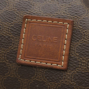 セリーヌ CELINE マカダム ポーチ ブラウン PVC レザー ポーチ ゴールド金具 小物入れ クラッチ 茶