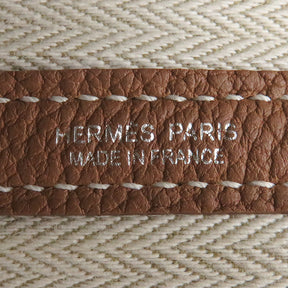 エルメス HERMES ガーデンパーティーPM ゴールド ネゴンダ トートバッグ シルバー金具 茶