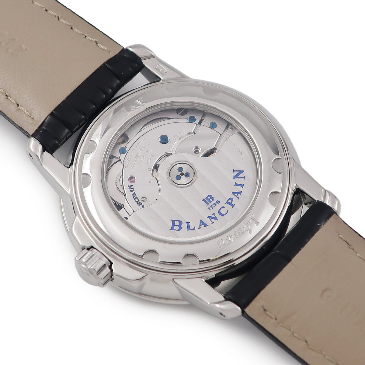 ブランパン BLANCPAIN レマン ダブルタイムゾーン 2860-1130/53B 自動巻き メンズ OH済 黒 アラビア GMT