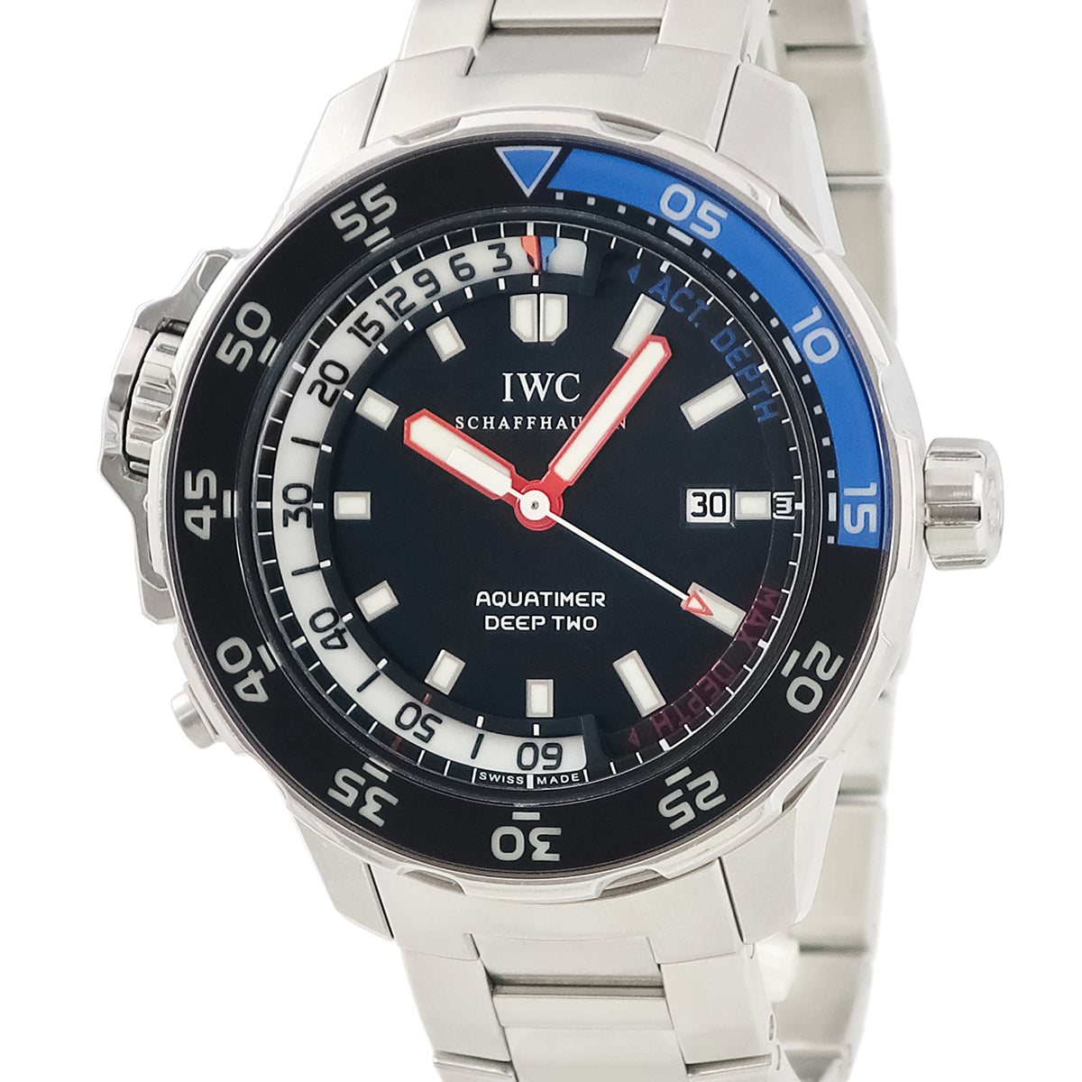 IWC IWC アクアタイマー ディープツー IW354703 自動巻き メンズ 水深計 ダイバーズ デイト ブラック ブルー 46mm