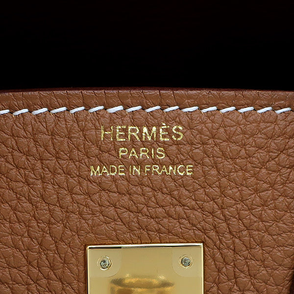 エルメス HERMES バーキン25 ゴールド トゴ ハンドバッグ ゴールド金具 新品 未使用 茶