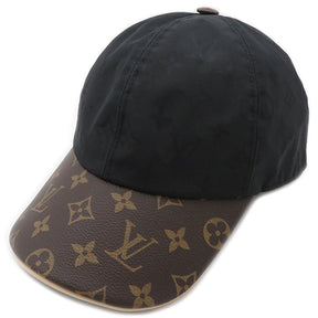 ルイヴィトン LOUIS VUITTON キャップ LV ゲットレディー M76529 ブラック モノグラムキャンバス レザー ポリエステル シルク L キャップ 帽子 黒 茶