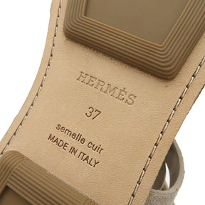 エルメス HERMES ガラテ H231301Z ベージュ スウェード レザー #37 サンダル 2023SS フラットサンダル