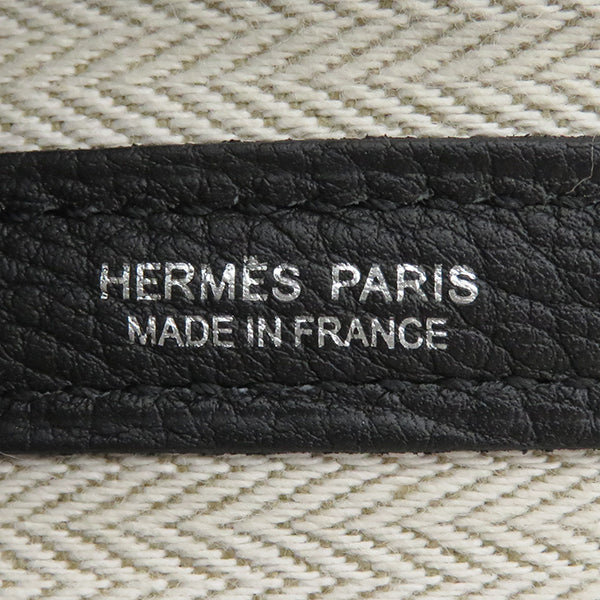 エルメス HERMES ガーデンパーティーPM ブラック ネゴンダ トートバッグ シルバー金具 黒