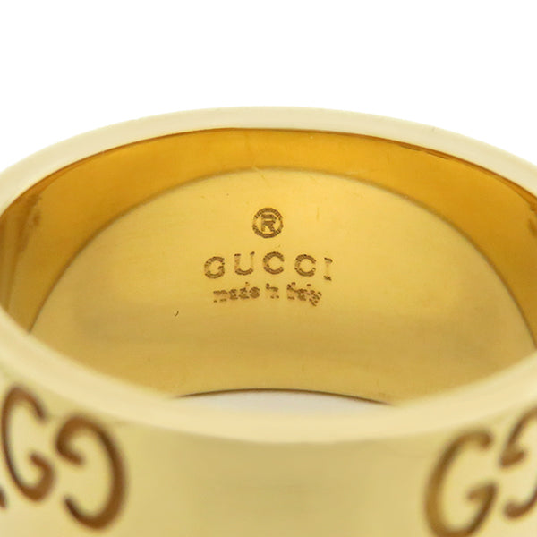 グッチ GUCCI アイコン #8 イエローゴールド K18YG リング 指輪 Au750 IKON 7号