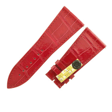 フランクミュラー FRANCK MULLER マスタースクエア 6000 KING用 クロコバンド レッド クロコダイル 腕時計パーツ 未使用 純正 シャイニー 艶 30mm レッド 赤