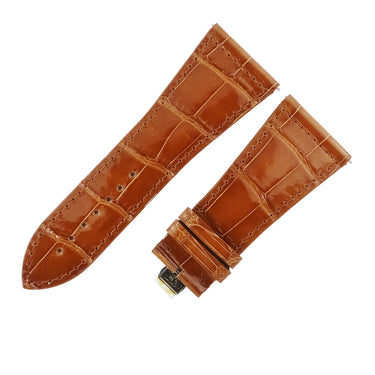 フランクミュラー FRANCK MULLER マスタースクエア 6000 KING用 クロコバンド ブラウン クロコダイル 腕時計パーツ 未使用 純正 シャイニー 30mm ブラウン 茶